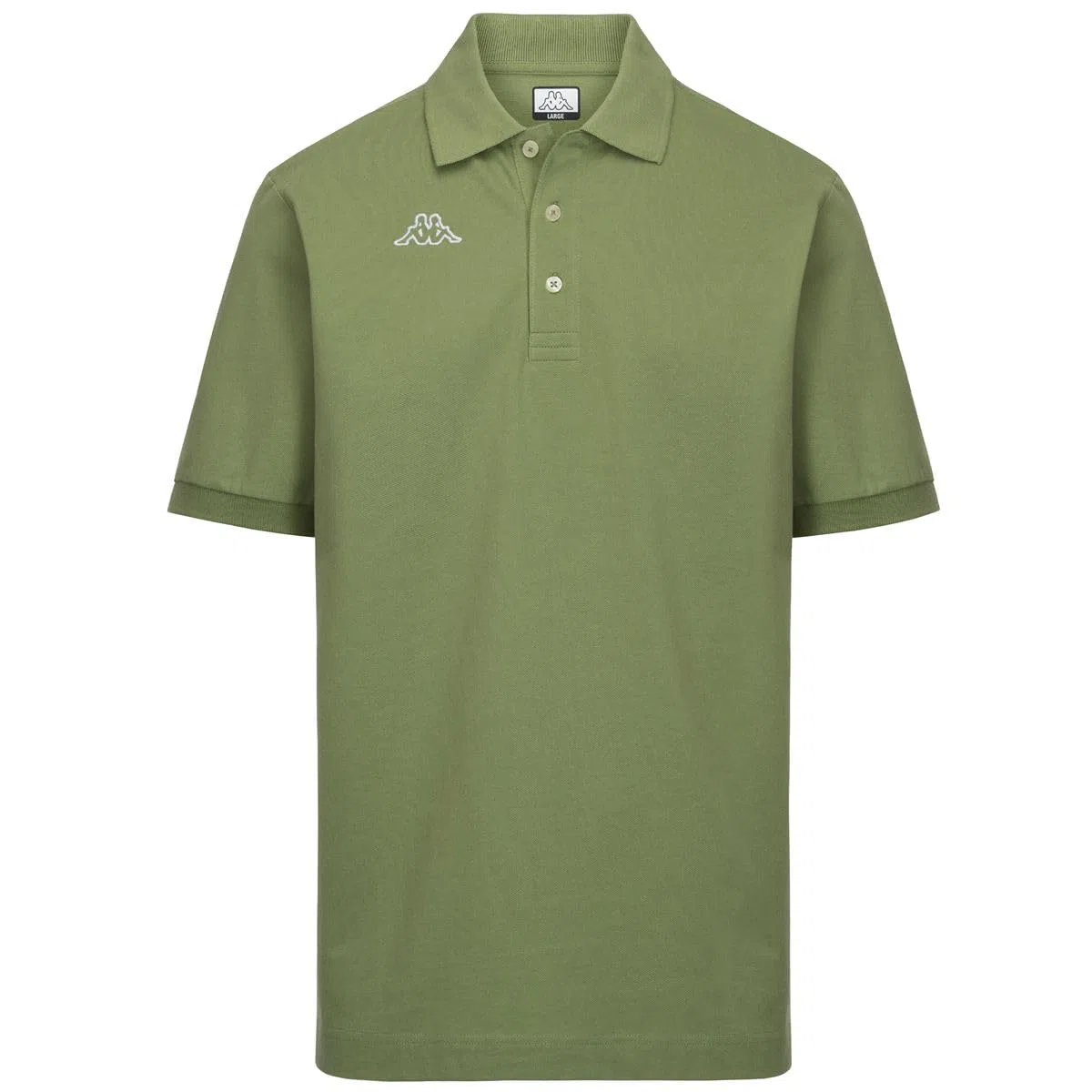 Kappa - Polo da Uomo in Piquet di Cotone, Regular Fit, Maniche Corte, Logo Omini Ricamato, Verde