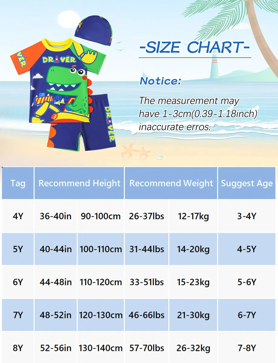 SEAUR Costume da bagno 2 pezzi da ragazzo 3-8 anni anti UV, set da spiaggia da surf per bambini e ragazzi, top + pantaloncini da bagno per piscina, nuoto UPF 50+