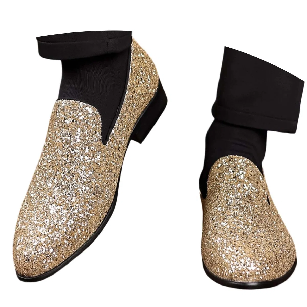 Generisch Scarpe da sera da uomo, con paillette, con brillantini, eleganti e luccicanti, con strass
