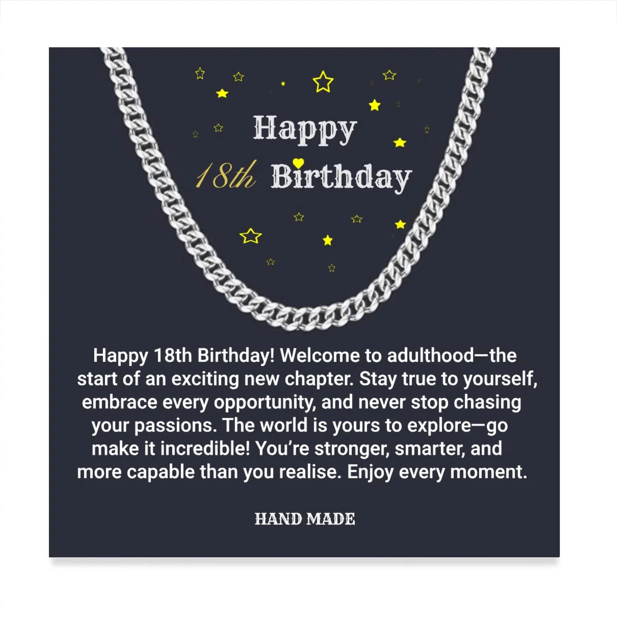 13° 14° 15° 16° 18° 21° compleanno regali per ragazzi, catena cubana per 13 14 15 16 18 21 anni, collana di buon compleanno regalo per figlio, nipote, fratello, catena da uomo