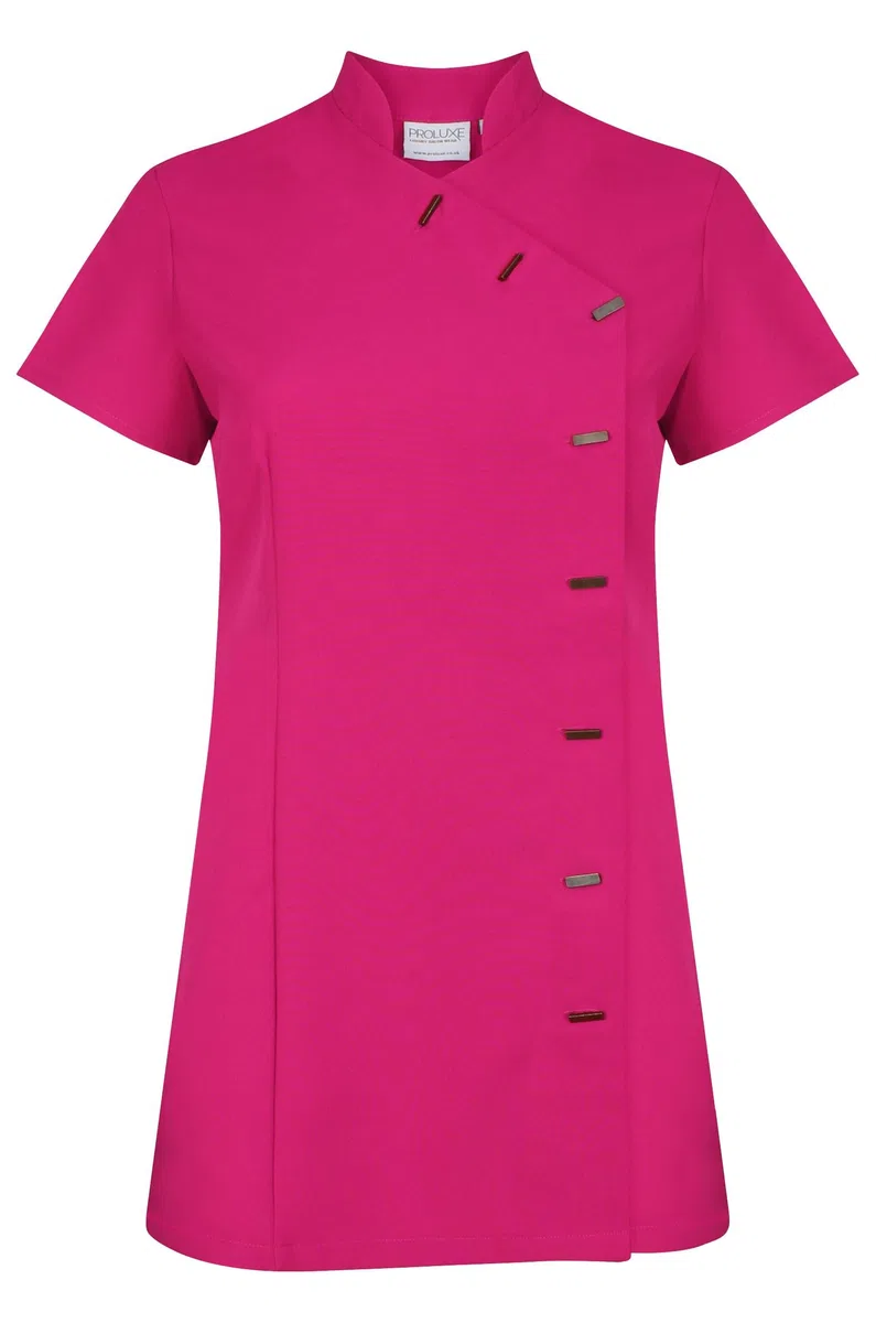 Proluxe Essentials, tunica incrociata sul davanti, per dipendenti di centri benessere, parrucchieri, centri per massaggi, estetisti Fuchsia 50