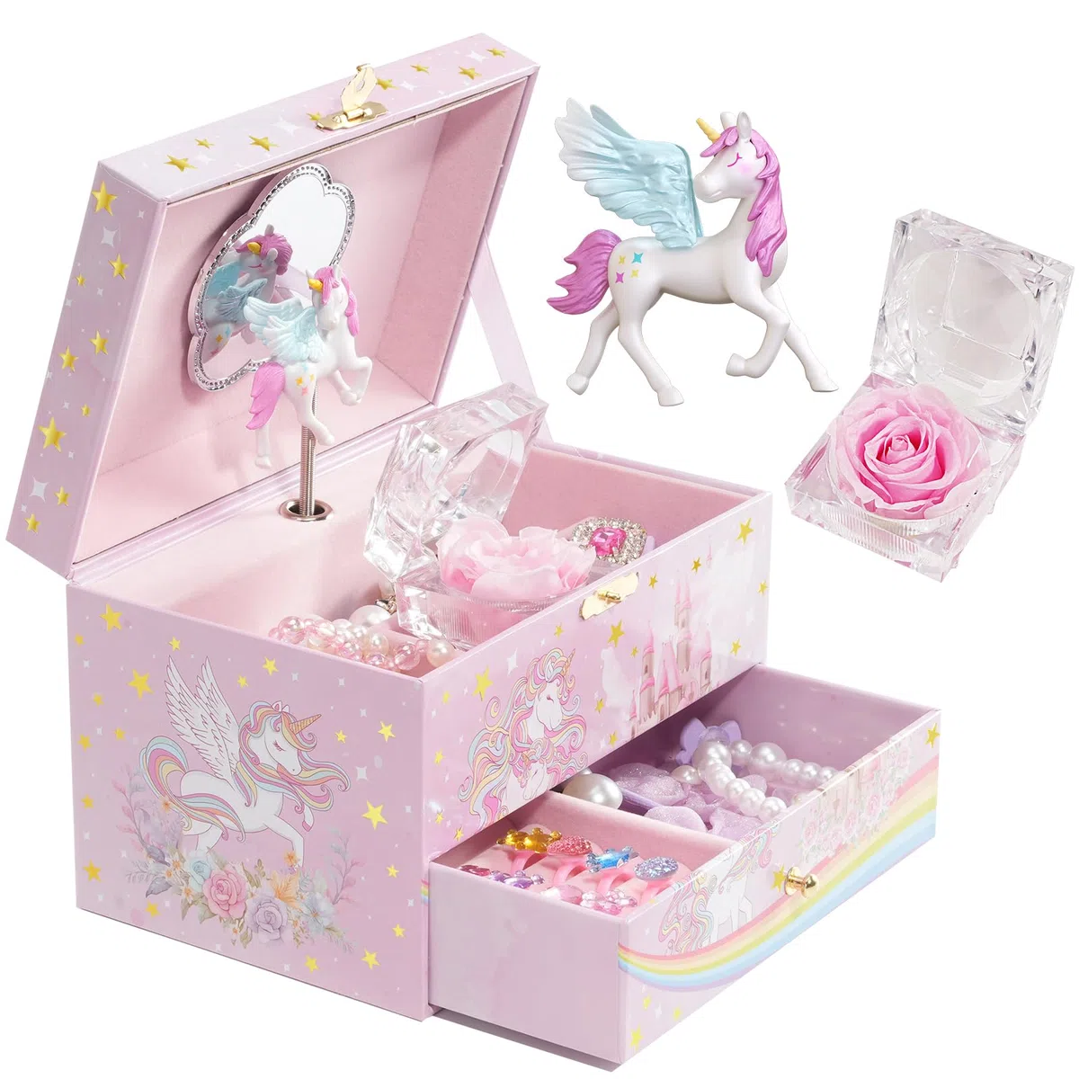 ProCase Portagioie Bambina Unicorno con Carillon, Regalo Bambina -Musicale “You're My Sunshine”
