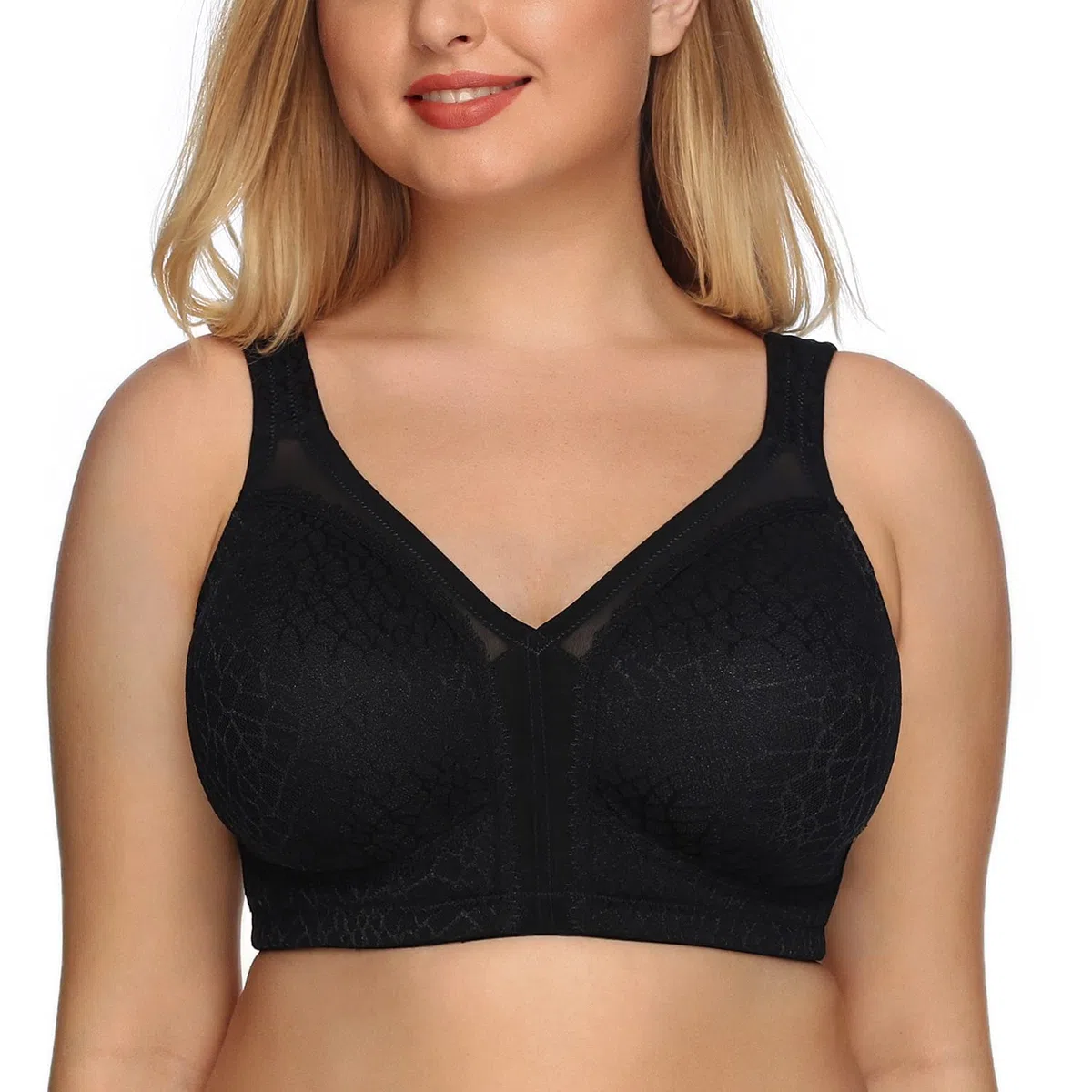 DotVol Reggiseno Base in Pizzo e Taglia Grossa Coppa Completa Non Schiuma Reggiseno Senza Fili