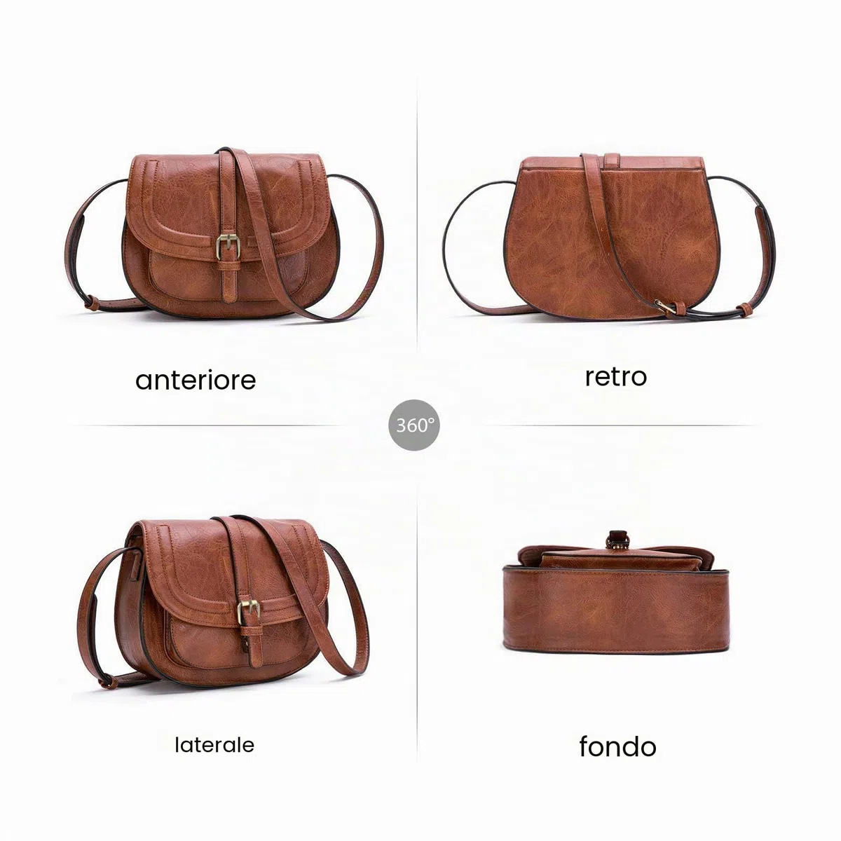 AFKOMST Borsa a spalla signore piccolo, donne PU borse a spalla in pelle, borsa da donna, con tracolla regolabile staccabile