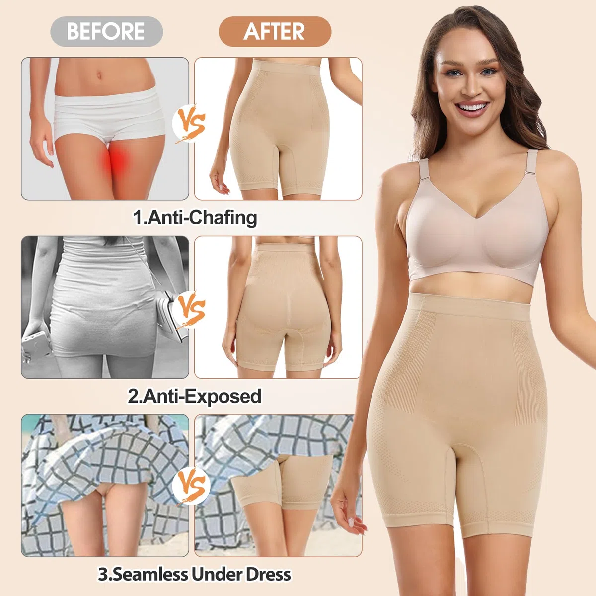 Guaina Contenitiva Donna Vita Alta Elasticizzata Senza Cuciture Modellante Pancia Piatta Mutande Contenitive Donna con Antiscivolo Shapewear Post Parto