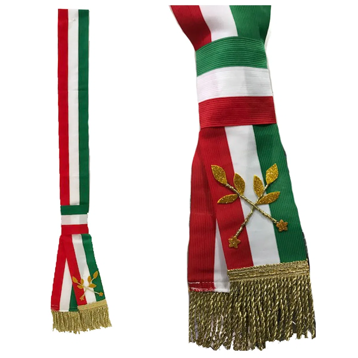 Mr. Gadgets Fascia Lusso Tricolore da Sindaco A Nodo Scorrevole per Adulti Made in Italy