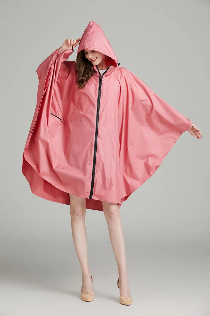NUUR - Poncho antipioggia da donna, unisex, impermeabile, per festival, riutilizzabile, con cappuccio, per trekking, ciclismo, attività all’aria aperta, multiuso