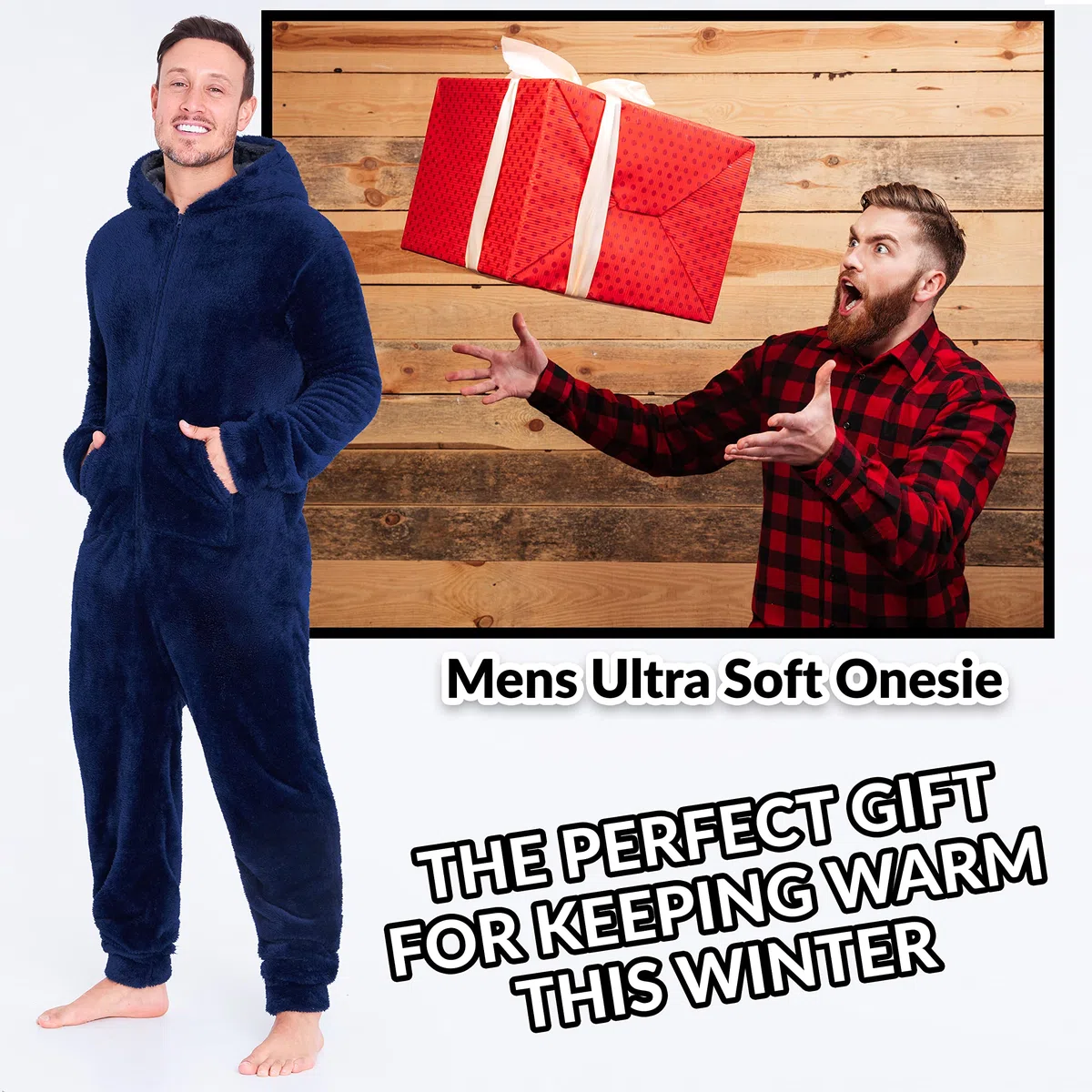 CityComfort Pigiama Intero Uomo - Pigiami Invernali Uomo in Pile M-3XL