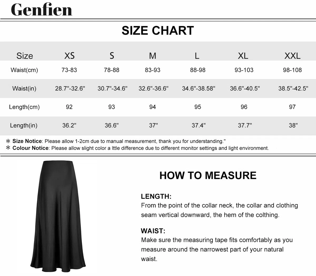 Genfien Gonna Donna Lunga Raso Vita Alta Elegante Seta Gonna a Vita Elastica con Zip Elastica Solida Colore Gonna Festa Estate Casual Leggero Senza Fodera