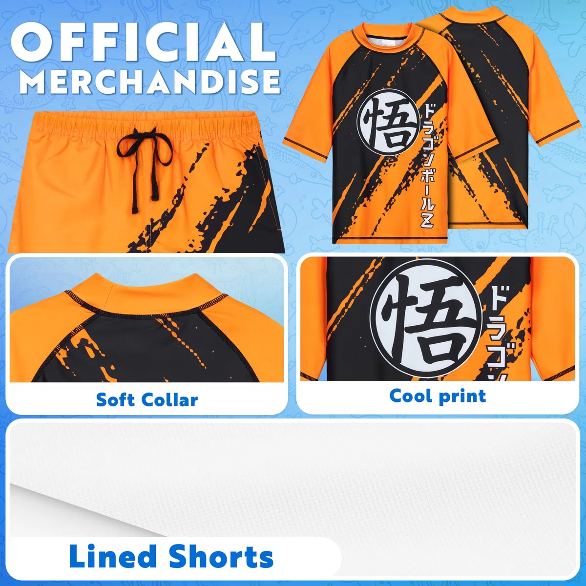 Get Trend Costume Piscina Bambino Adolescenti 2 Pz Costumi da Bagno e Rash Vest per Vacanza Spiaggia Mare Regalo Ragazzo