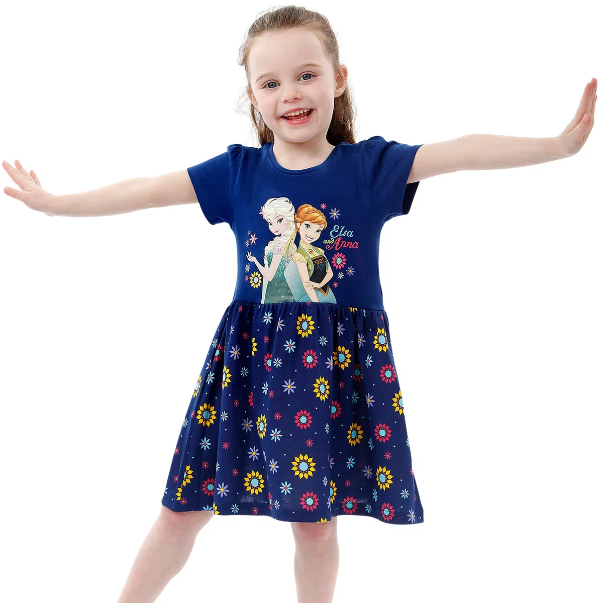 Disney Abito per Ragazze Il Regno di Ghiaccio Frozen | Manica Corta
