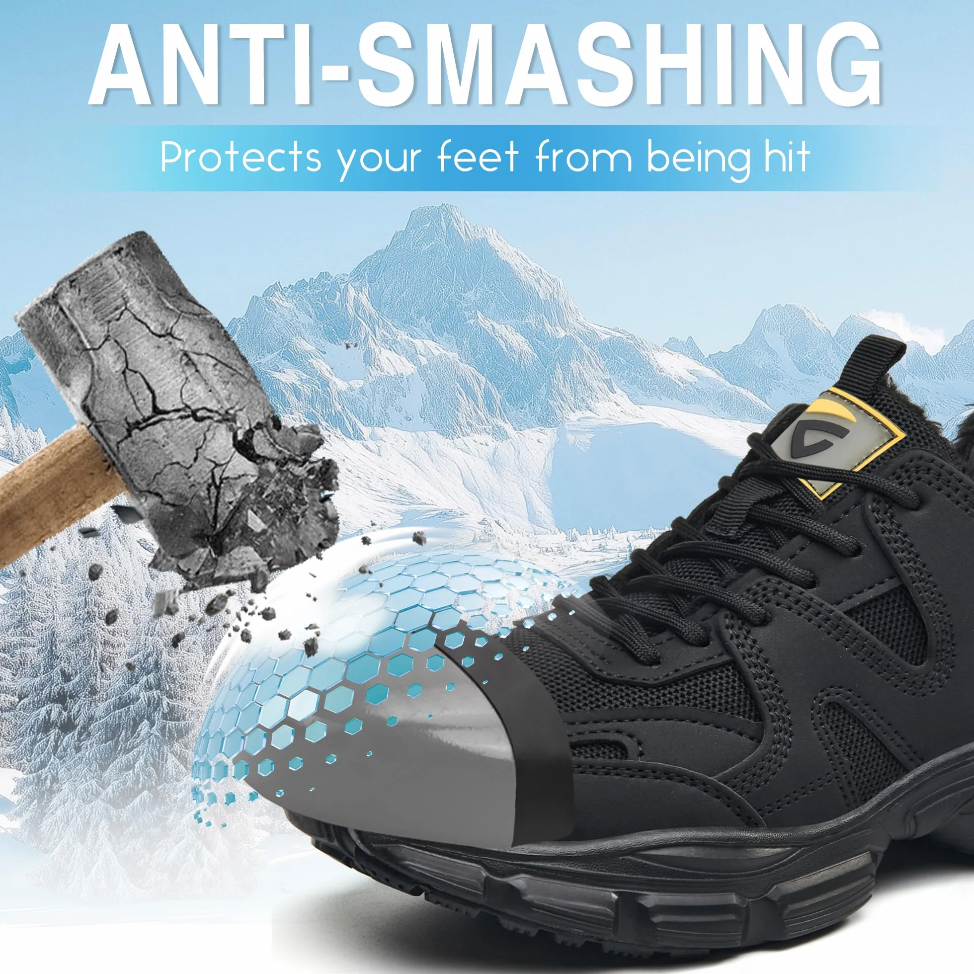 KOIFISH Scarpe Antinfortunistiche Donna Invernali Impermeabile Scarpe da Lavoro con Punta in Acciaio Comode Freddo Scarpe di Sicurezza