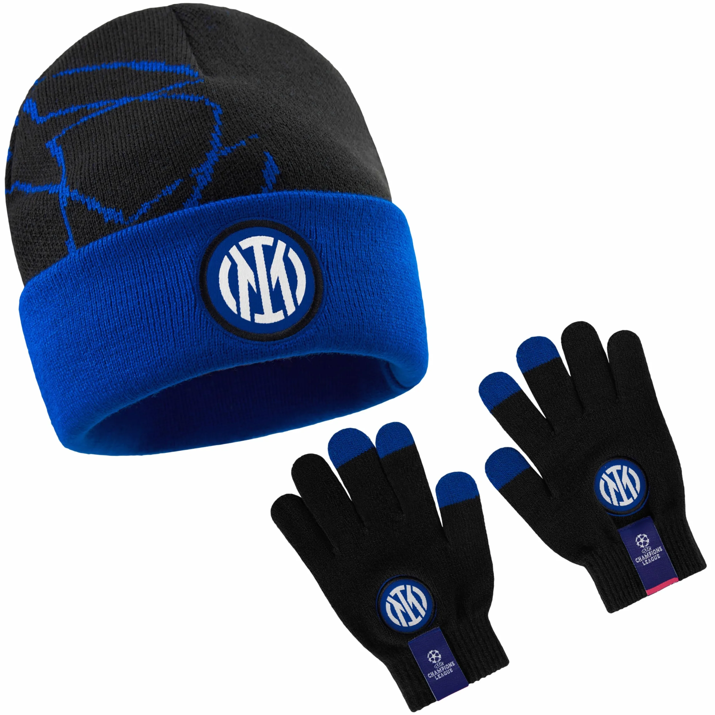 Inter Milan F.C. Cappello Invernale e Guanti Bambino Adolescenti, Regalo Ragazzo