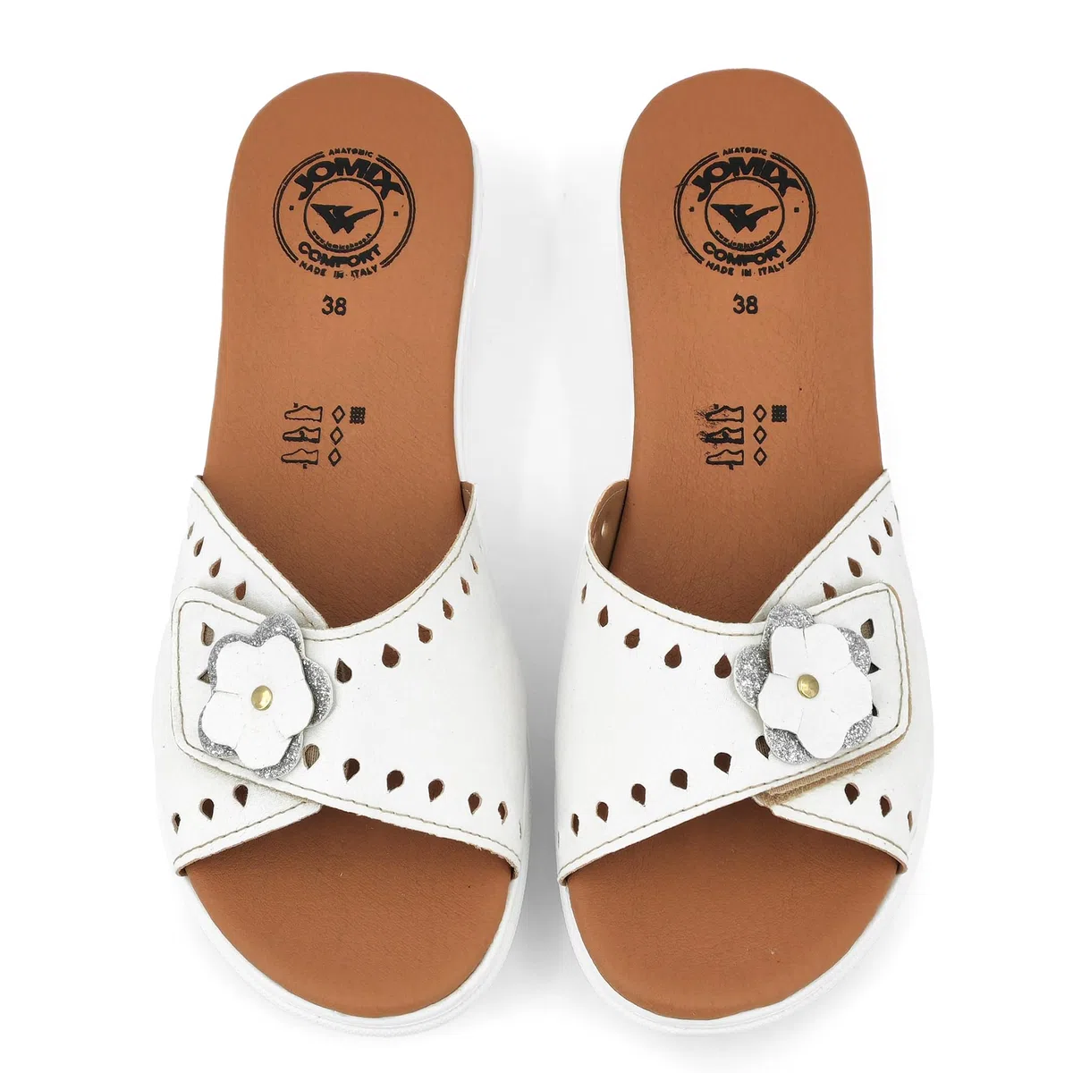 JOMIX Ciabatte Donna Estive Anatomiche Pantofole Zeppa a Strappo Regolabile Comode da Casa Made in Italy