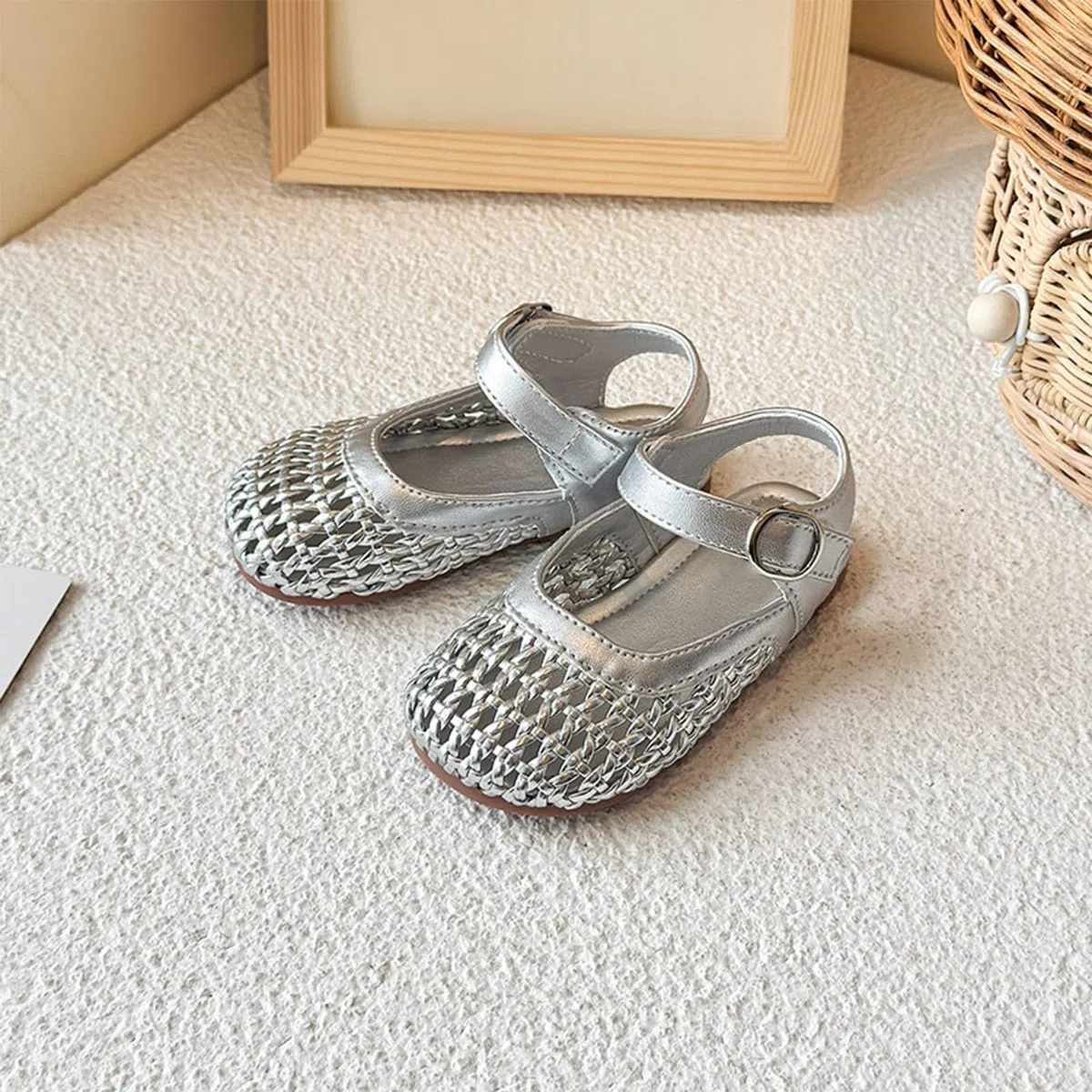 Sandali bambina, Sandali per bambine e bambini, estivi, traspiranti, in tessuto Mary Jane, con design traforato, comodi da indossare ogni giorno