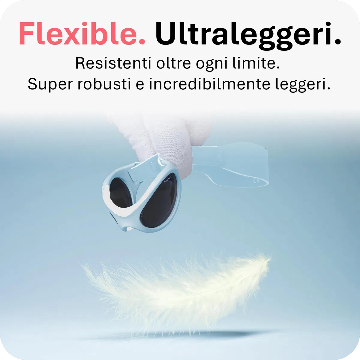 Mausito Occhiali da sole bambini 0-18 mesi | FLESSIBILI Occhiali da sole neonato 100% PROTEZIONE UV | Fascia regolabile & senza BPA | Migliore nei test | Design europeo per bambino e bambina