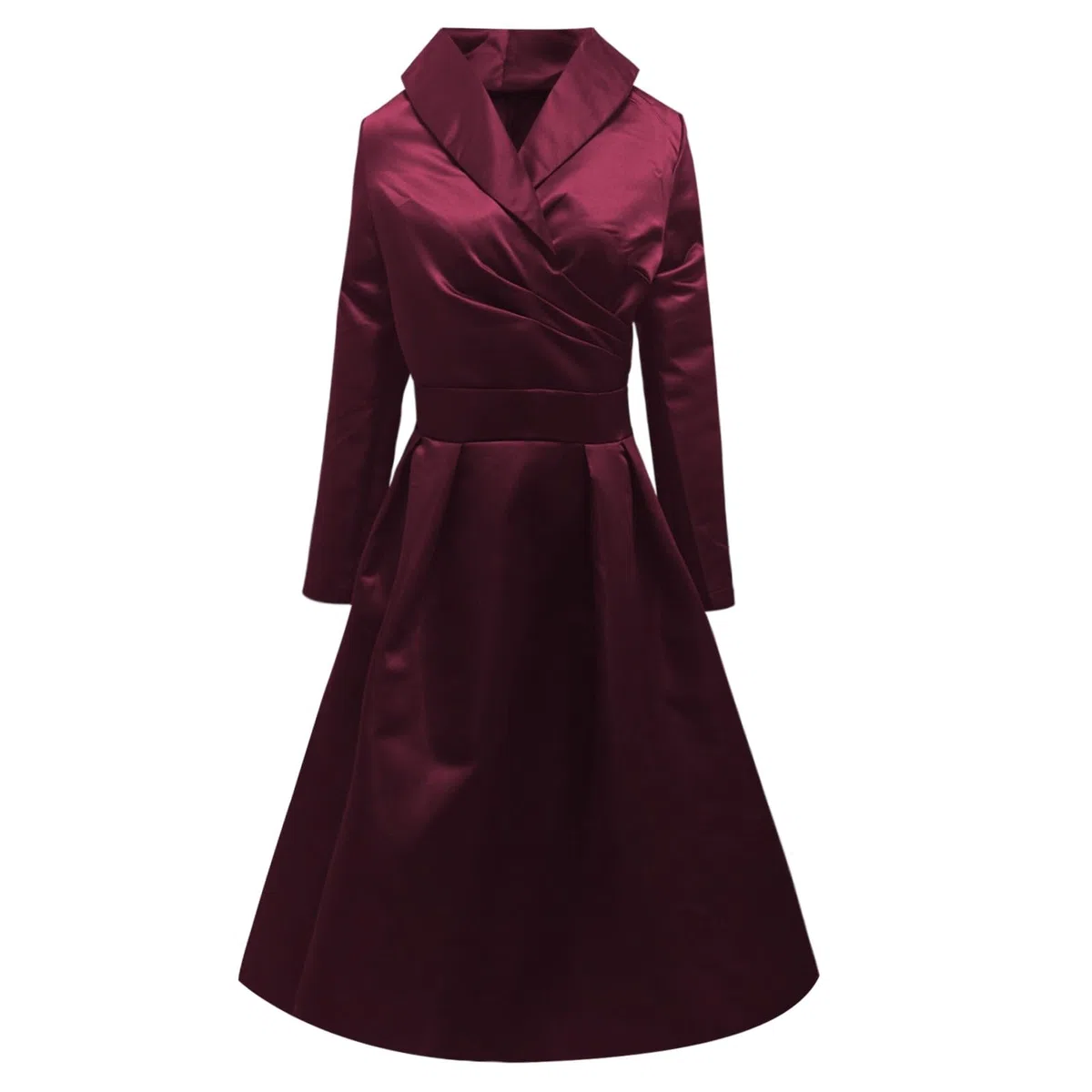 2025 Vestito Vintage Anni 50 60 Stile Hepburn Intura Monopetto A-Line Ricamo Manica Lunga Abiti con Scollo V Midi Vestito da Cocktail Banchetto Formale Ufficio per Matrimoni, Cerimonia