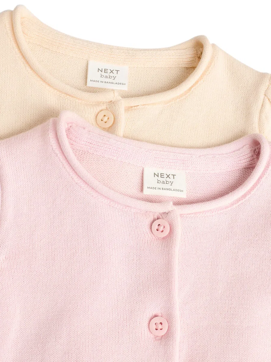 NEXT Bambina Confezione da 2 Cardigan in 100% Cotone