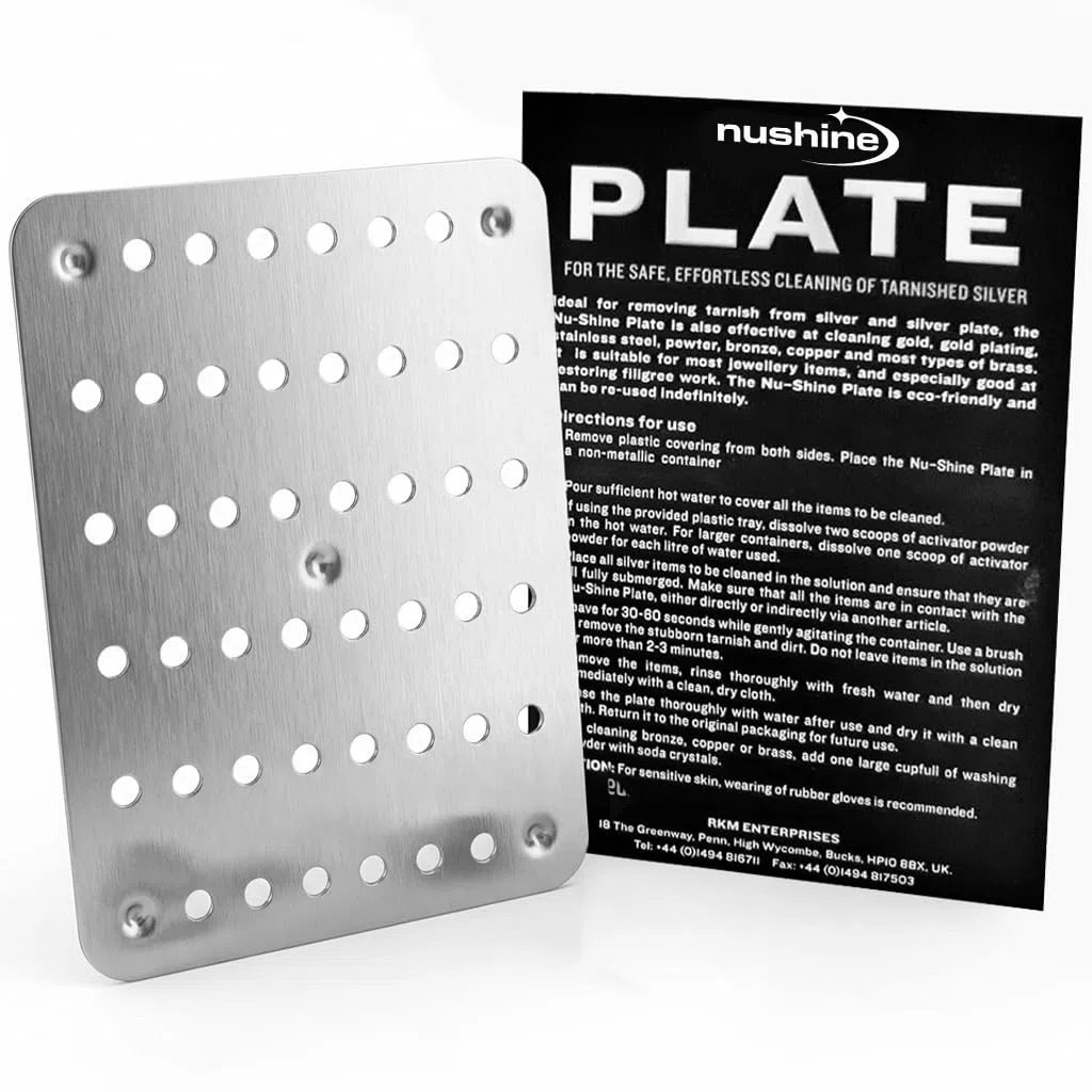 Nushine Magic - Piastra di Pulizia in Argento (Piccola 11,5 x 15,4 cm) – rimuove l'ossidazione e pulisce più Articoli, Riutilizzabile, Senza Sostanze chimiche Aggressive.