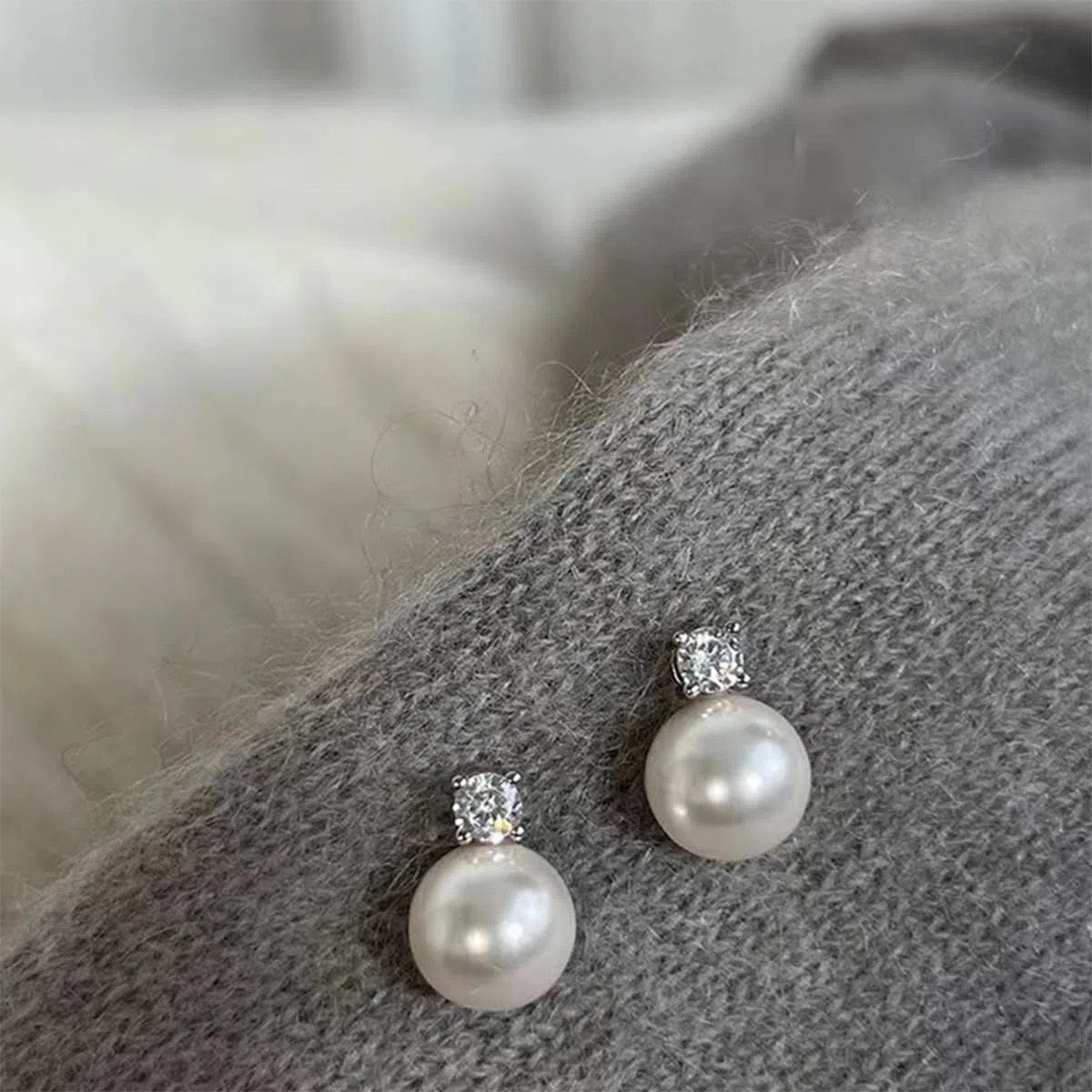 Huacan Set di collana e orecchini di perle in argento sterling 925 coltivato in acqua dolce da sposa set di gioielli da sposa, talla única, Perla sintetica, Nessuna pietra preziosa