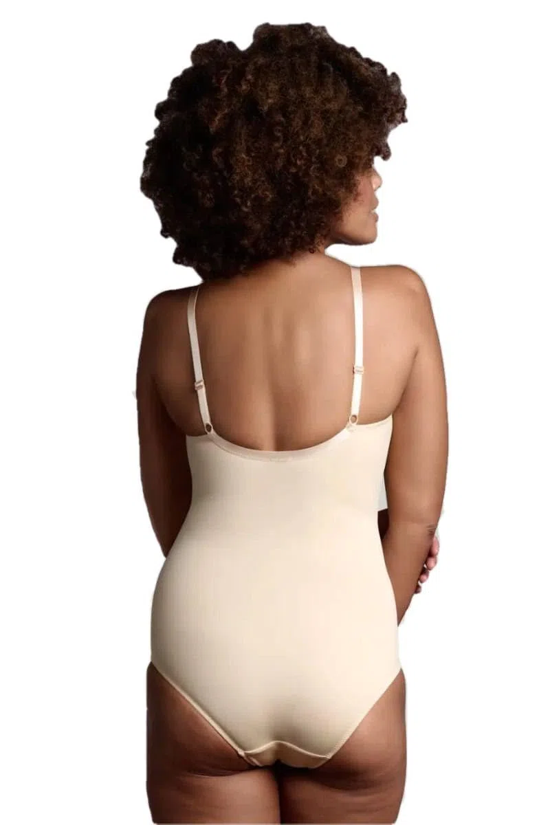 Lepel Body Contenitivo Liscio Senza Ferretto in Microfibra Elastico con Coppa C Preformata con Elegante Motivo Decorativo Dafne