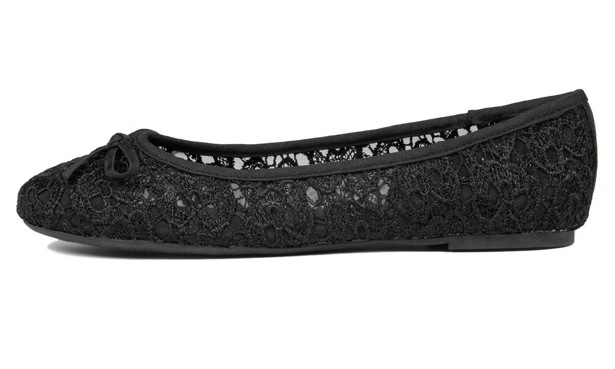 Feversole Round Toe Lace Ballet Crochet Flats,Scarpe comode e Traspiranti da Donna, comode Scarpe Traspiranti da Donna con Punta Tonda e Lacci