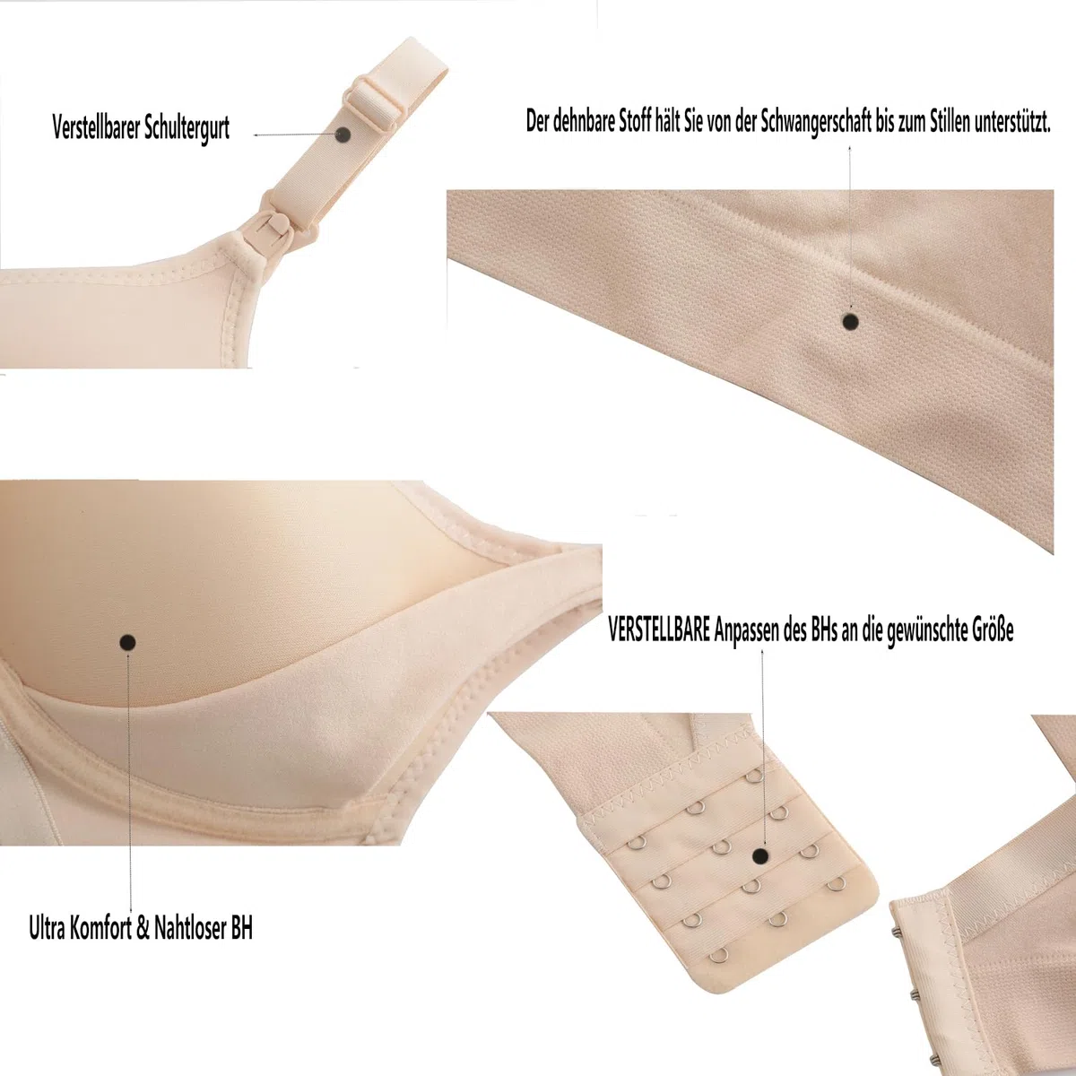Reggiseno Allattamento per Le Donne Reggiseno Coppa Morbida Confezione da 4