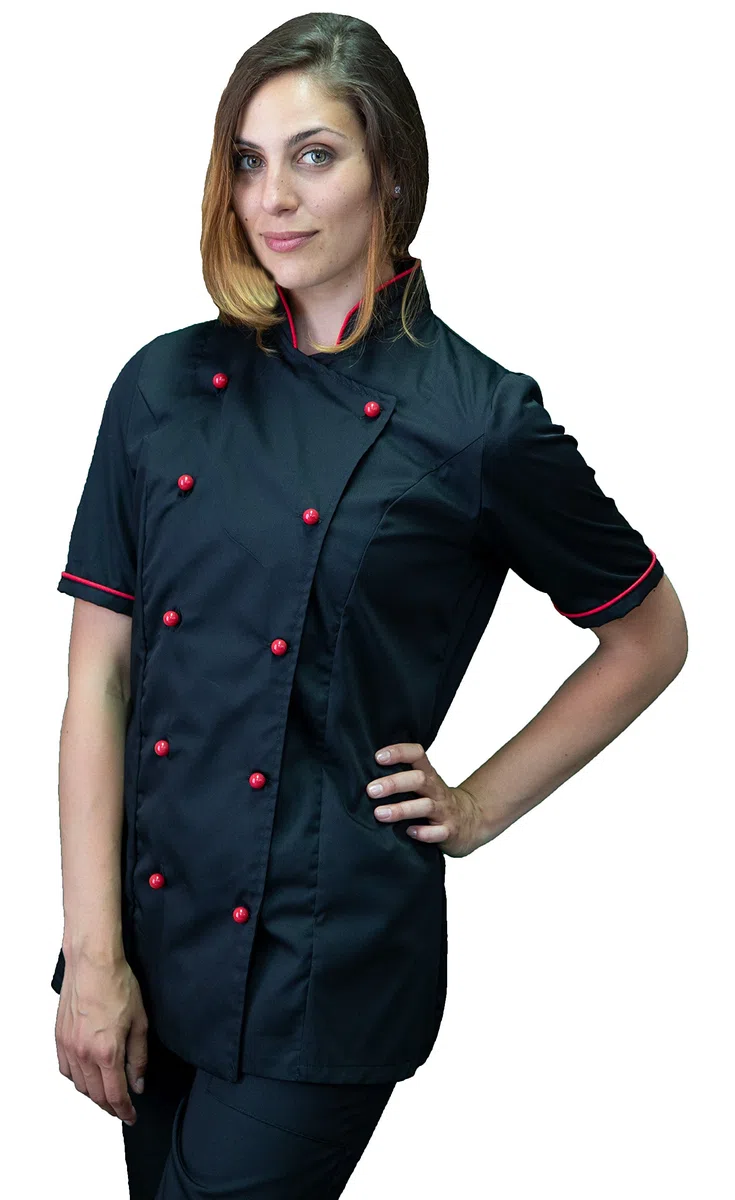 Giacca Cuoco Donna - Vari Colori - Ricamo Gratuito - 100% Cotone - Casacca Chef per Ristorante e Cucina - Made in Italy