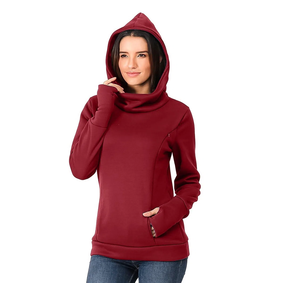 Generisch Maglione premaman da donna con maniche lunghe e cappuccio per l'allattamento, felpe e tessuti gravidanza vestito invernale