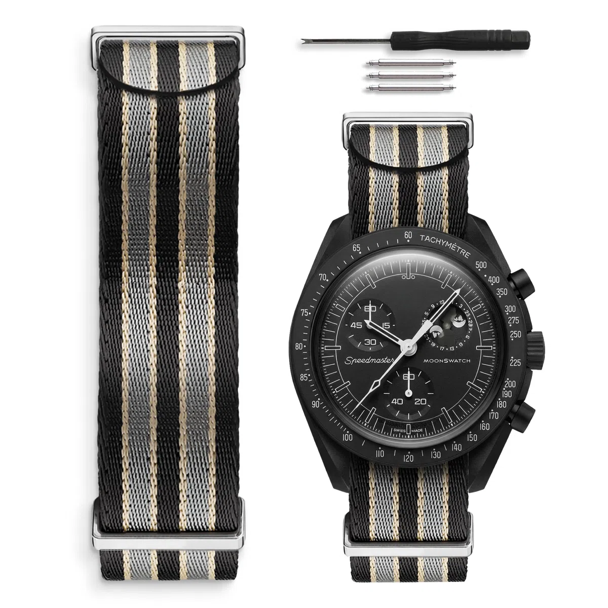 HORACE Cinturino Orologio NATO 20mm Nylon Morbido – Compatibile con Omega x Swatch MoonSwatch – Strumenti Inclusi