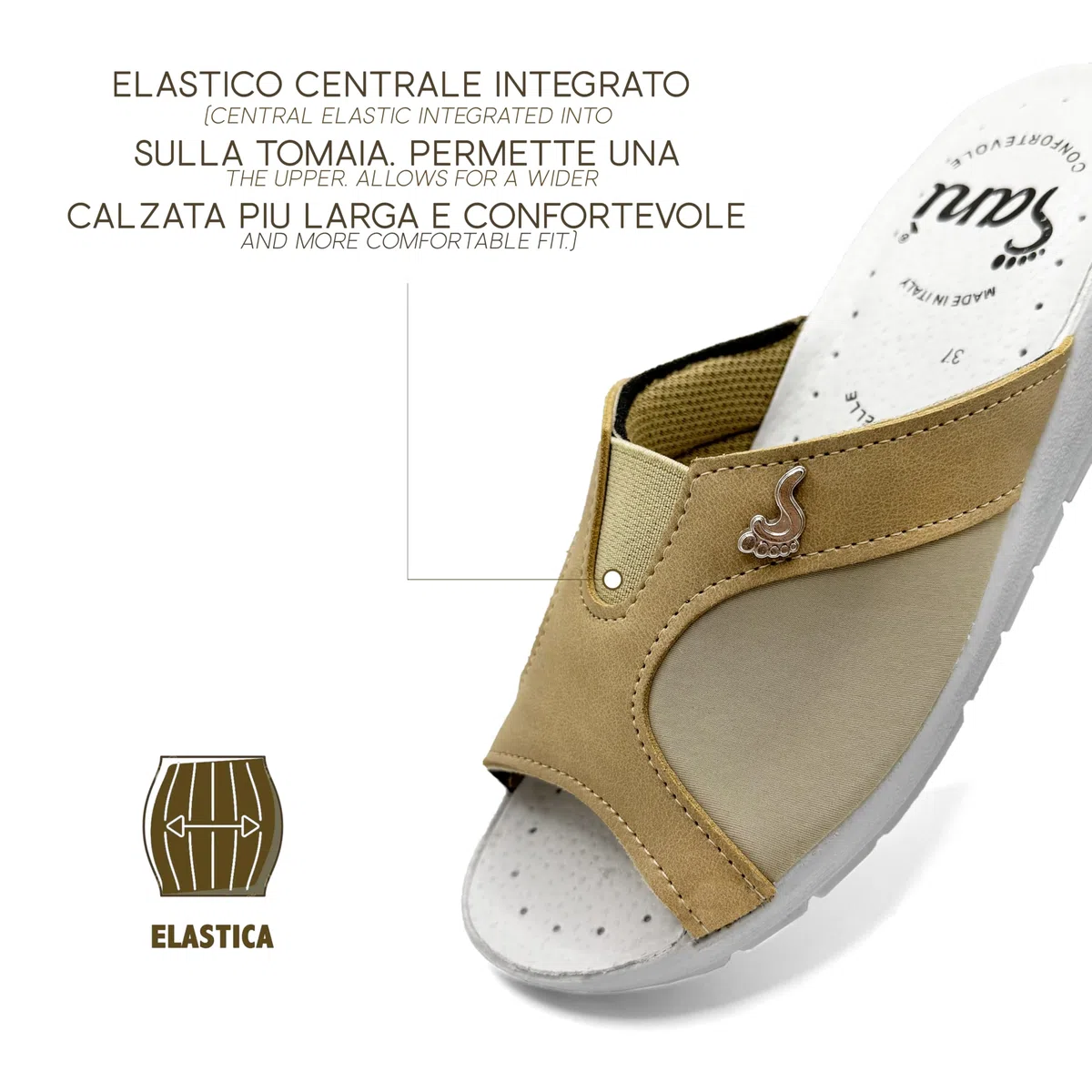 Sani' Ciabatta Donna Aperta Automodellante X Alluce Valgo Comfort Comode Traspiranti Pantofola Sanitaria Ospedale Casa Correttore