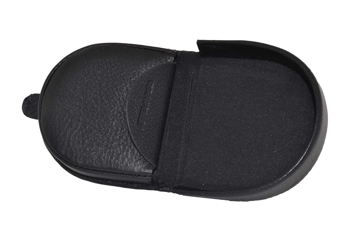 COVERI WORLD Portamonete Uomo in Vera Pelle Nera, Tacco Porta Euro con 2 Tasche, Chiusura a Incastro, Compatto