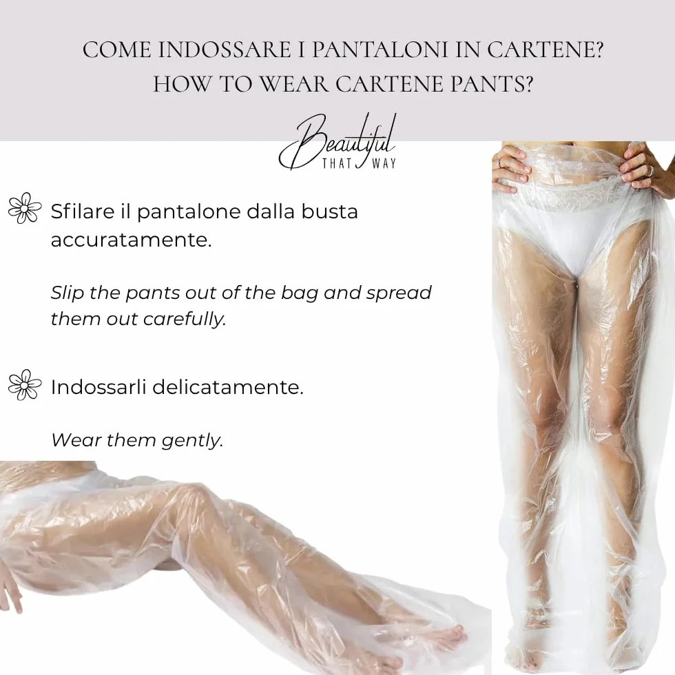 Beautiful That Way Pantaloni per fanghi monouso in Cartene, 25 pezzi, taglia unica 80x160 cm, impermeabili, trasparenti, ideali per bendaggi e pressoterapia