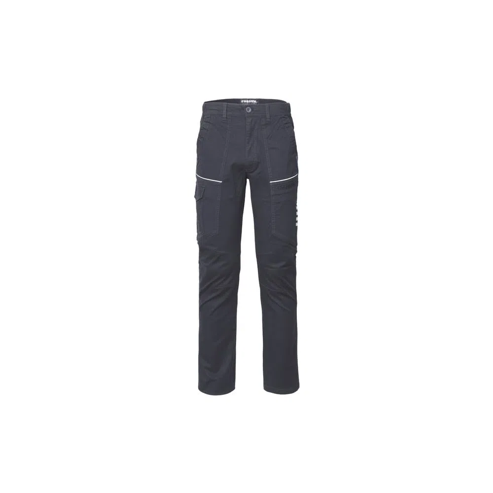 ROSSINI A80704 Pantalone da lavoro R-Stretch multitasche in cotone twill elasticizzato chiusura con zip e bottone Blu