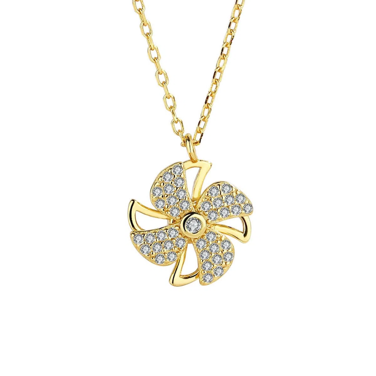 Collana Uomo Donna Gioielli Ciondolo Pendente Necklace Collana Rotante Mulino A Vento