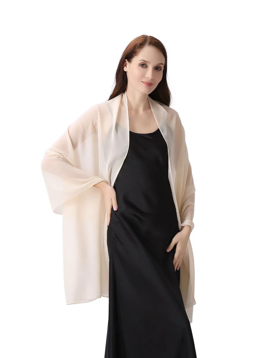 CHUNG Scialle da donna in chiffon, morbido, leggero, elegante, sciarpa lunga, accessorio per abito da sera, ideale come regalo per matrimoni