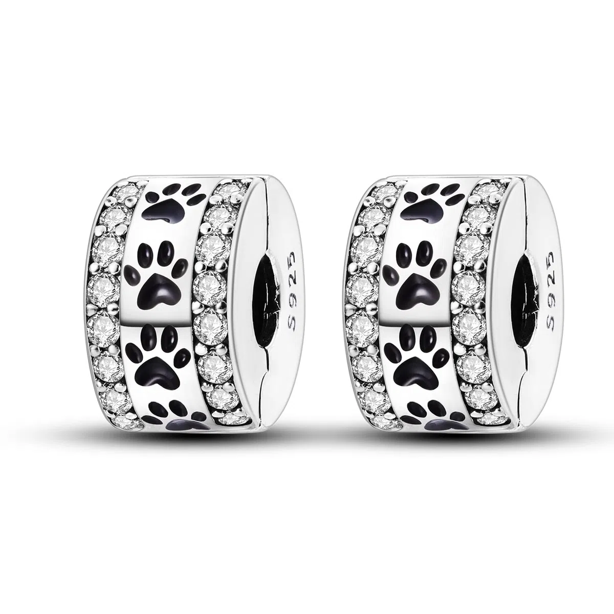 Parmuz in Argento Sterling 925 Clip charm Compatibile con Bracciale e Collane Spacer Ciondoli di perline ferma per braccialetti con ciondoli Regalo di gioielli per donna