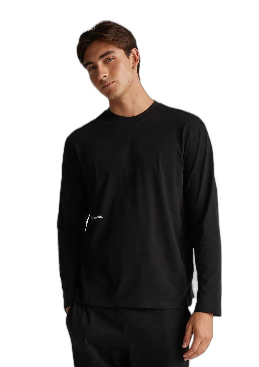 United Colors of Benetton Maglia G/C M/L 30964m021 Parte Superiore del Pigiama Uomo