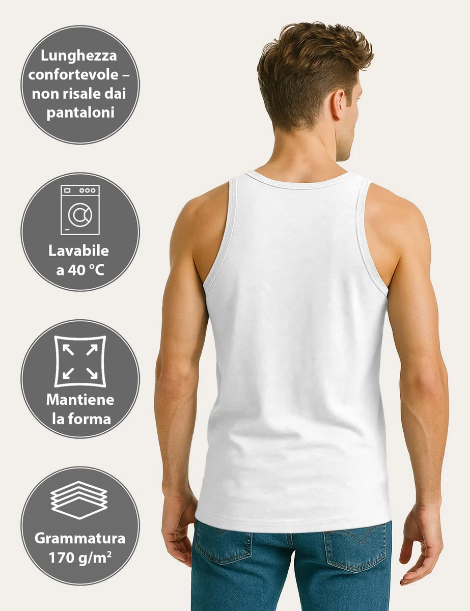 ALPIDEX Pacco da 5 Canotte da Uomo 100% Cotone Canotta Palestra Magliette Intime Canottiere