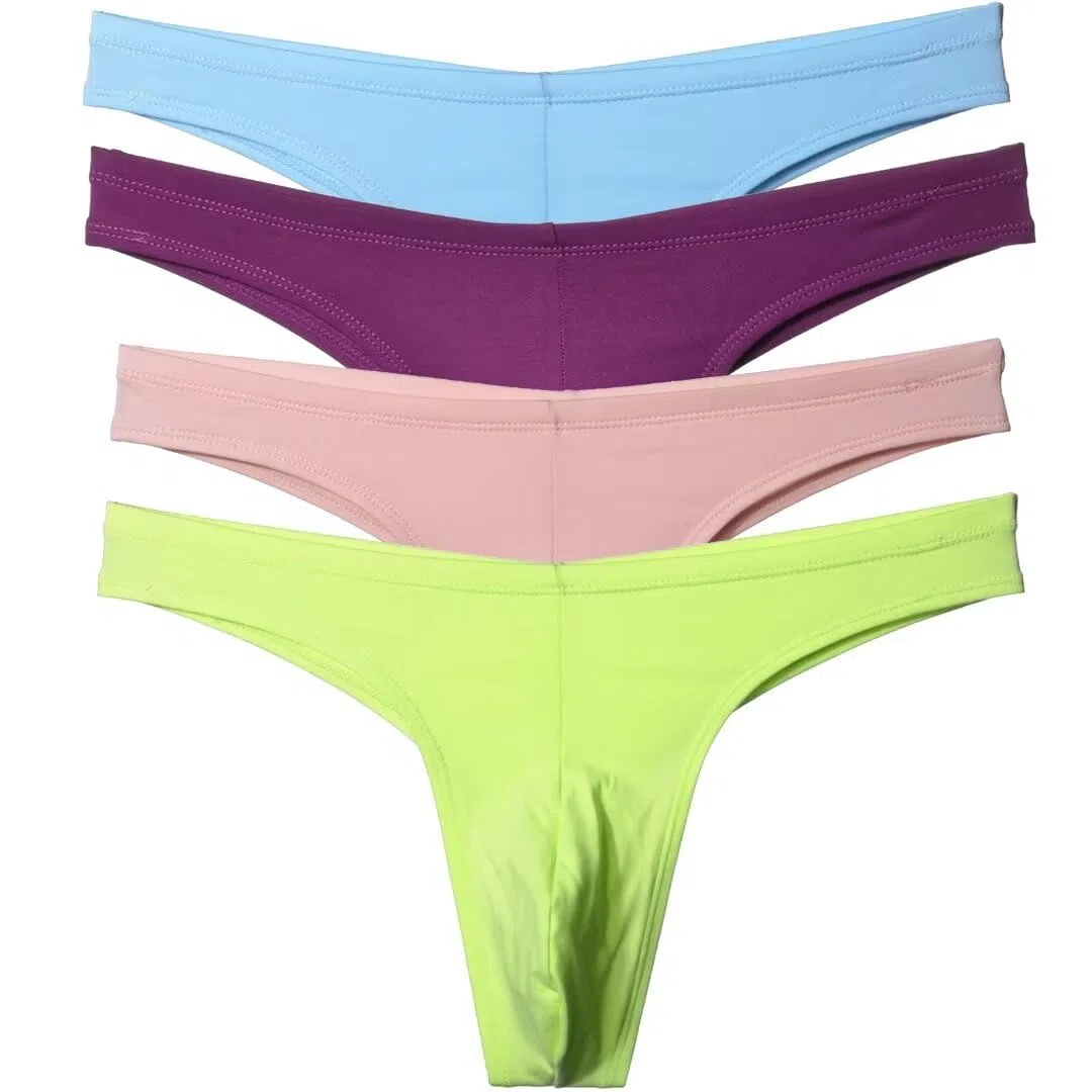 Faringoto Tanga sportiva da uomo, senza cuciture, biancheria intima in cotone a vita bassa