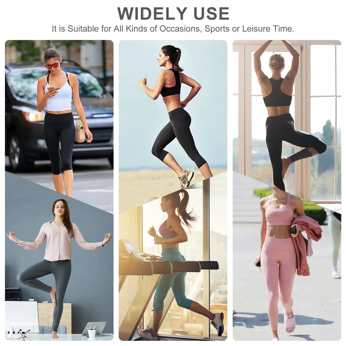 Yuson Girl Leggins Donna Sportivi Pantaloni 3/4 Vita Alta Anticellulite per Fitness Leggins Palestra Push Up Yoga Pants Controllo della Pancia Opaco Elastici Morbido Pantaloni Capri