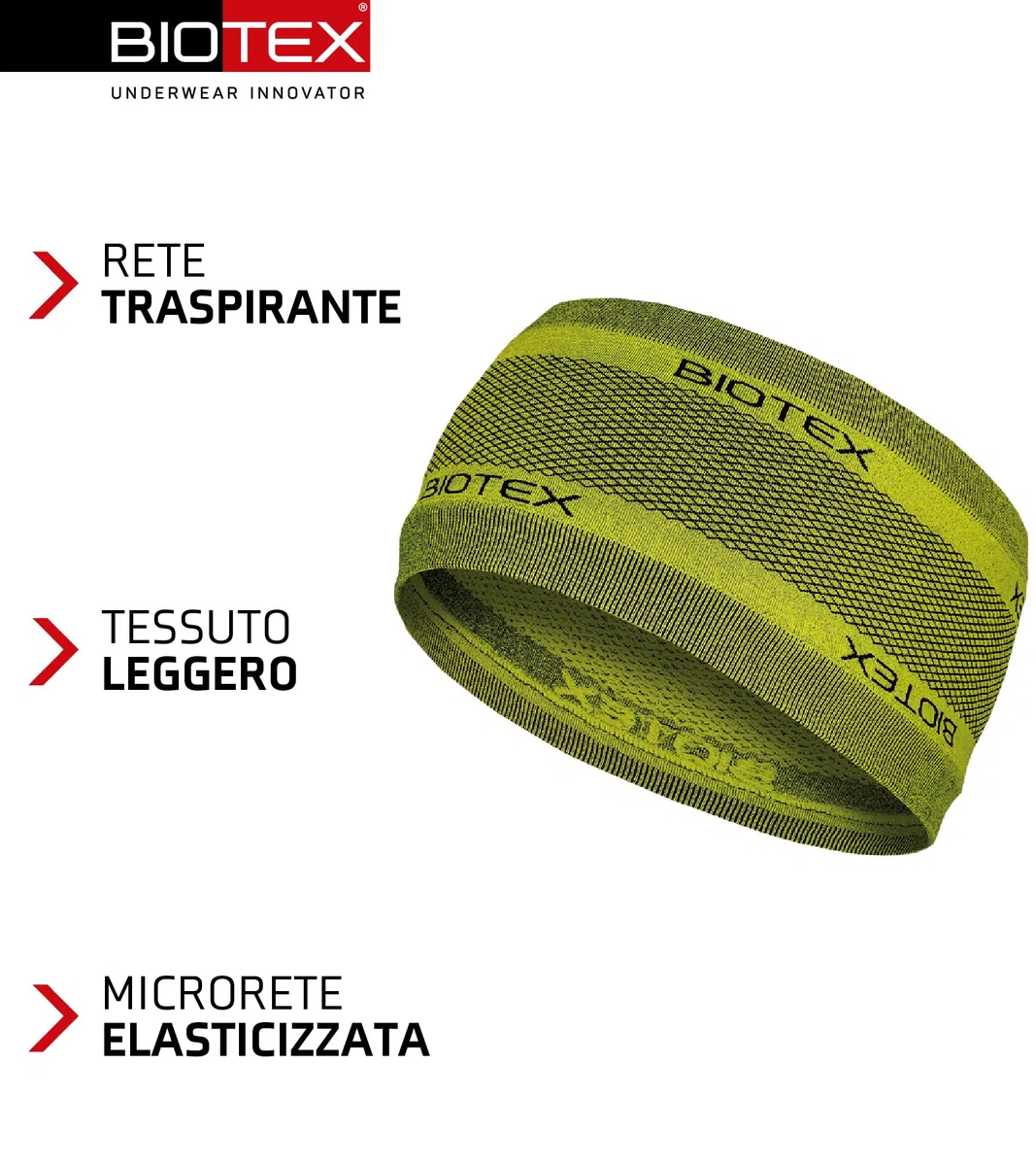 BIOTEX Fascia Tergisudore Unisex per Ciclismo e Running, Ideale per qualsiasi Sport, Intimo Tecnico Sportivo