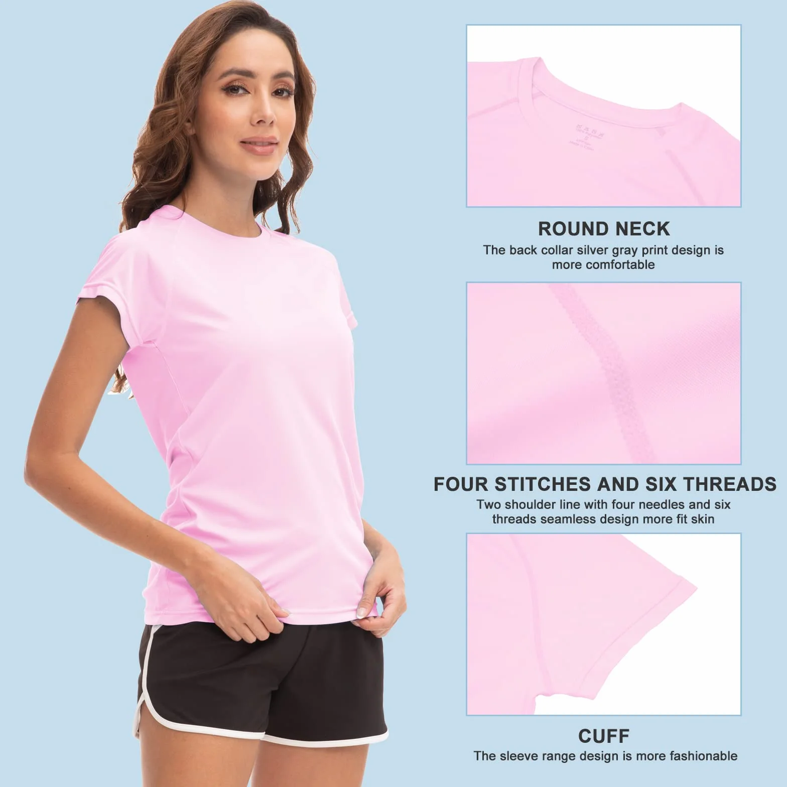 MEETWEE Camicie da Donna T-Shirt a Maniche Corte Atletico Casual Top Quick Dry UPF 50+ Corsa Nuoto Surf Allenamento Yoga Sun Tee Shirt