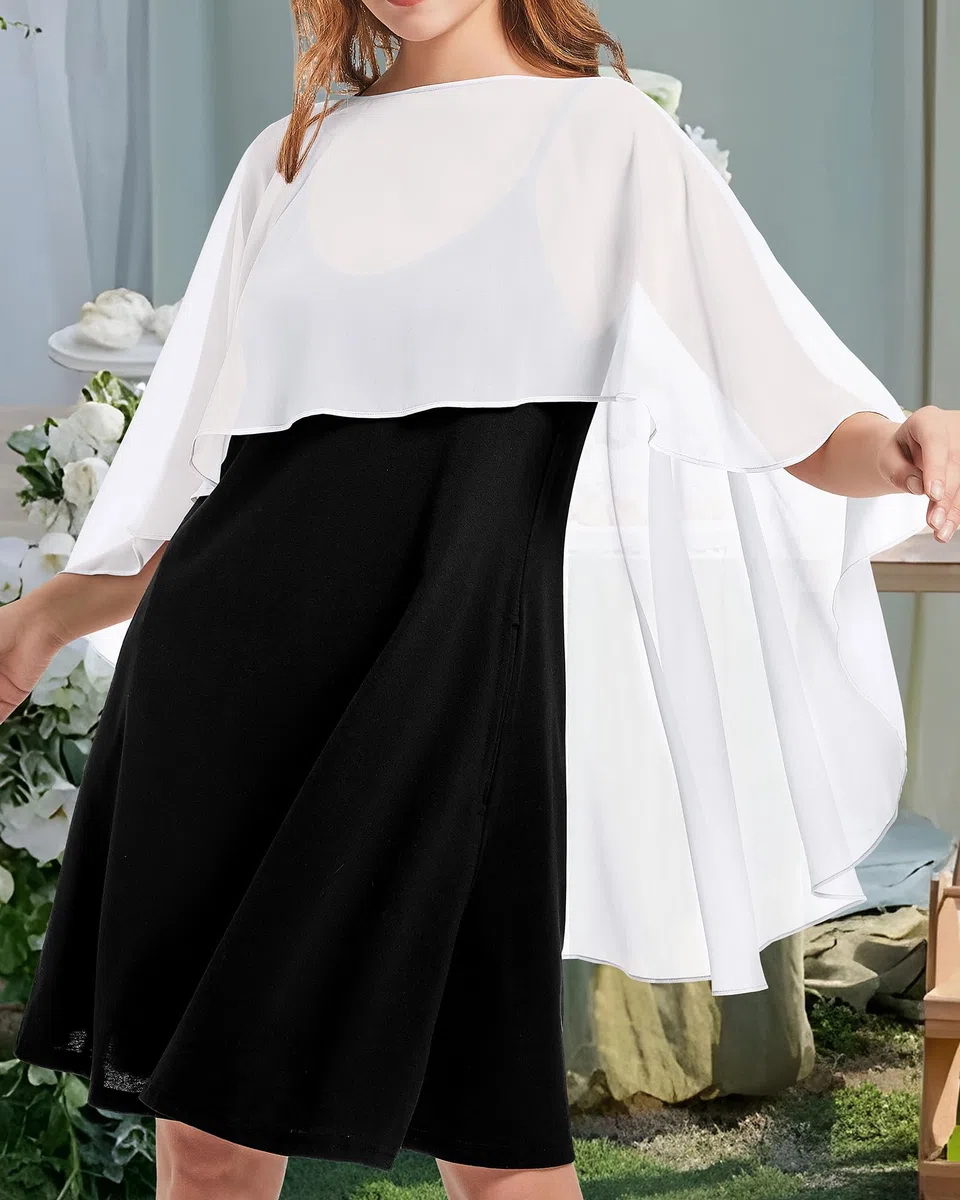 florynova Mantella da donna in chiffon, scialli per abiti da sposa, eleganti mantelle per banchetti