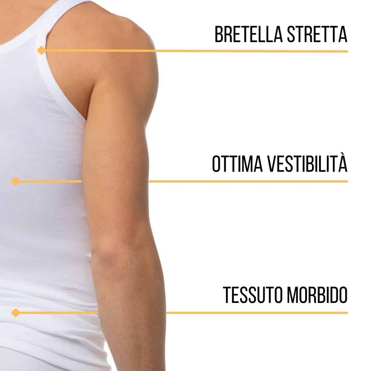 VP PINUCCIO VENEGONI Set 3 Canottiera Intima Uomo Spalla Stretta Cotone Mercerizzato 100% Canottiere Vogatore Intimo Canotta Spallina Canottiera Bianca