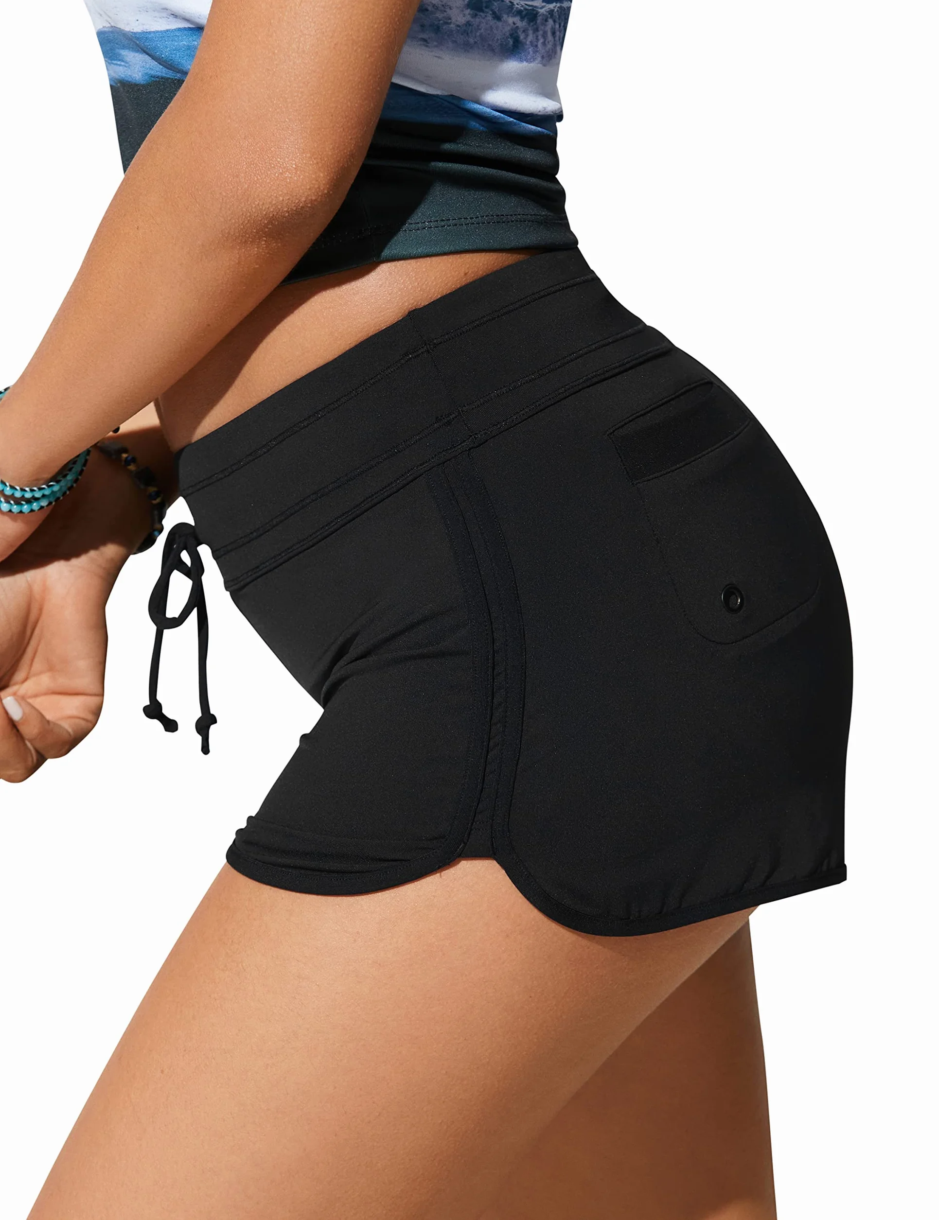 CRZ YOGA Pantaloncini da Bagno da Donna Pantaloncini da Bagno con Coulisse ad Asciugatura Rapida da - 7.6 CM