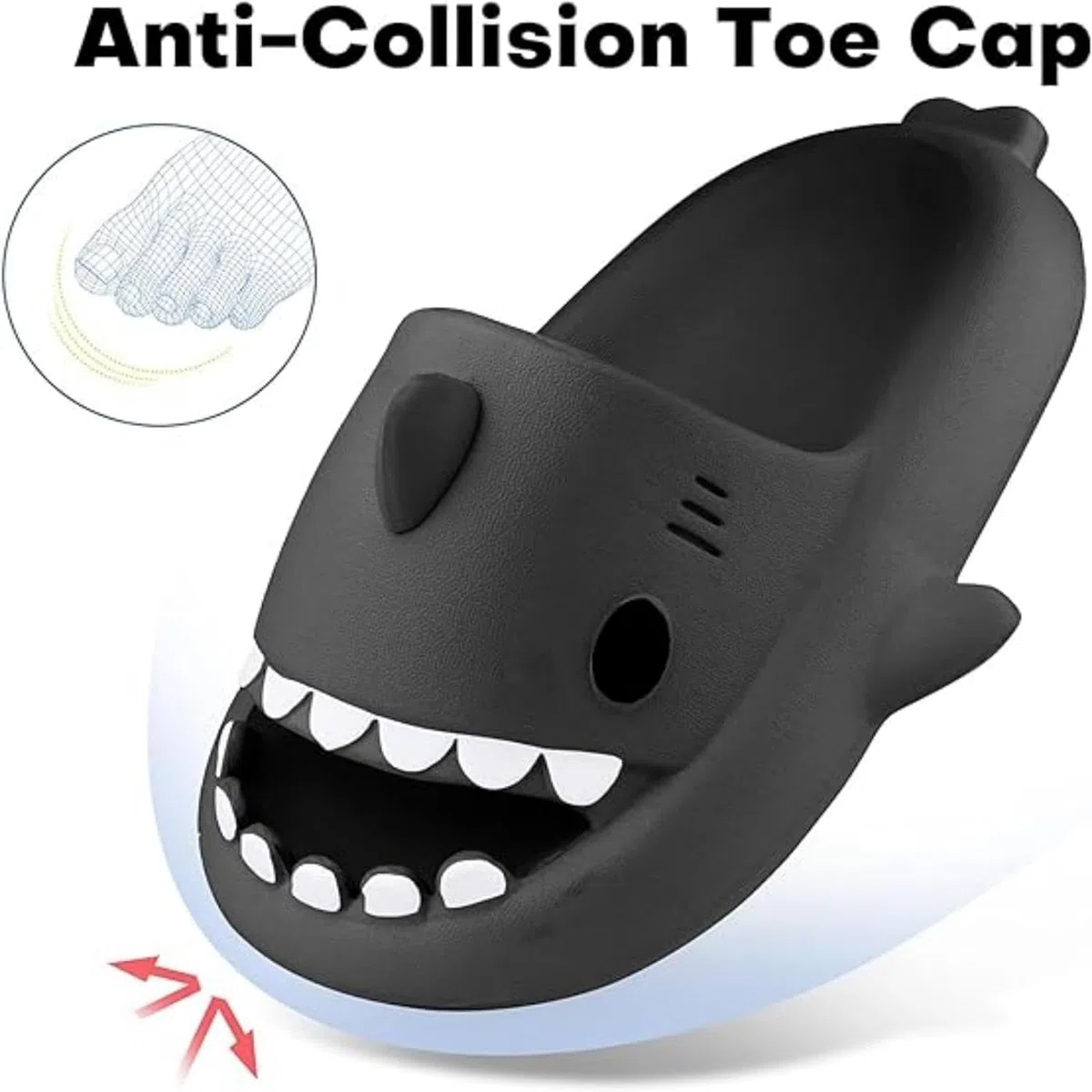 Ciabatte Squalo Estive Mare Open Toe Donna Uomo Ultra Morbide Antiscivolo Sandali Spiaggia Piscina a Punta Aperta Shark Slides Slippers