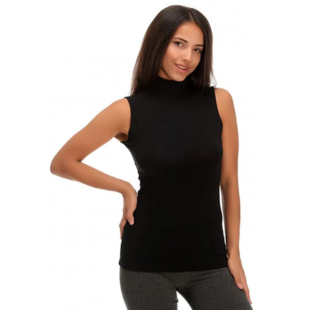 JADEA 2 Pezzi Maglia Lupetto Donna 4058 Smanicato in Cotone Elasticizzato