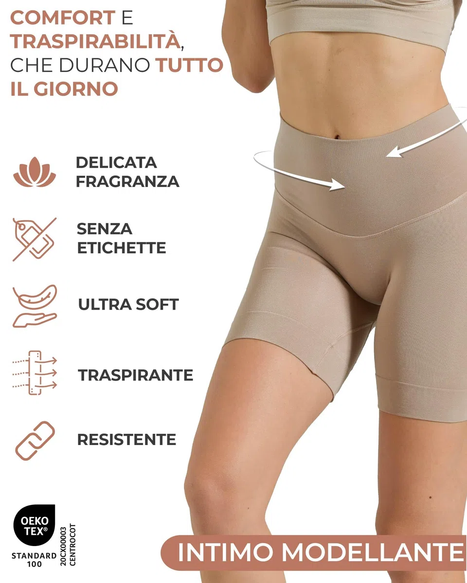 Risalti Guaina Contenitiva Donna Push Up Glutei - Pantaloncini Contenitivi Donna, Intimo Modellante, Ciclista e Short in Microfibra Senza Cuciture, Guaina Pancia Piatta