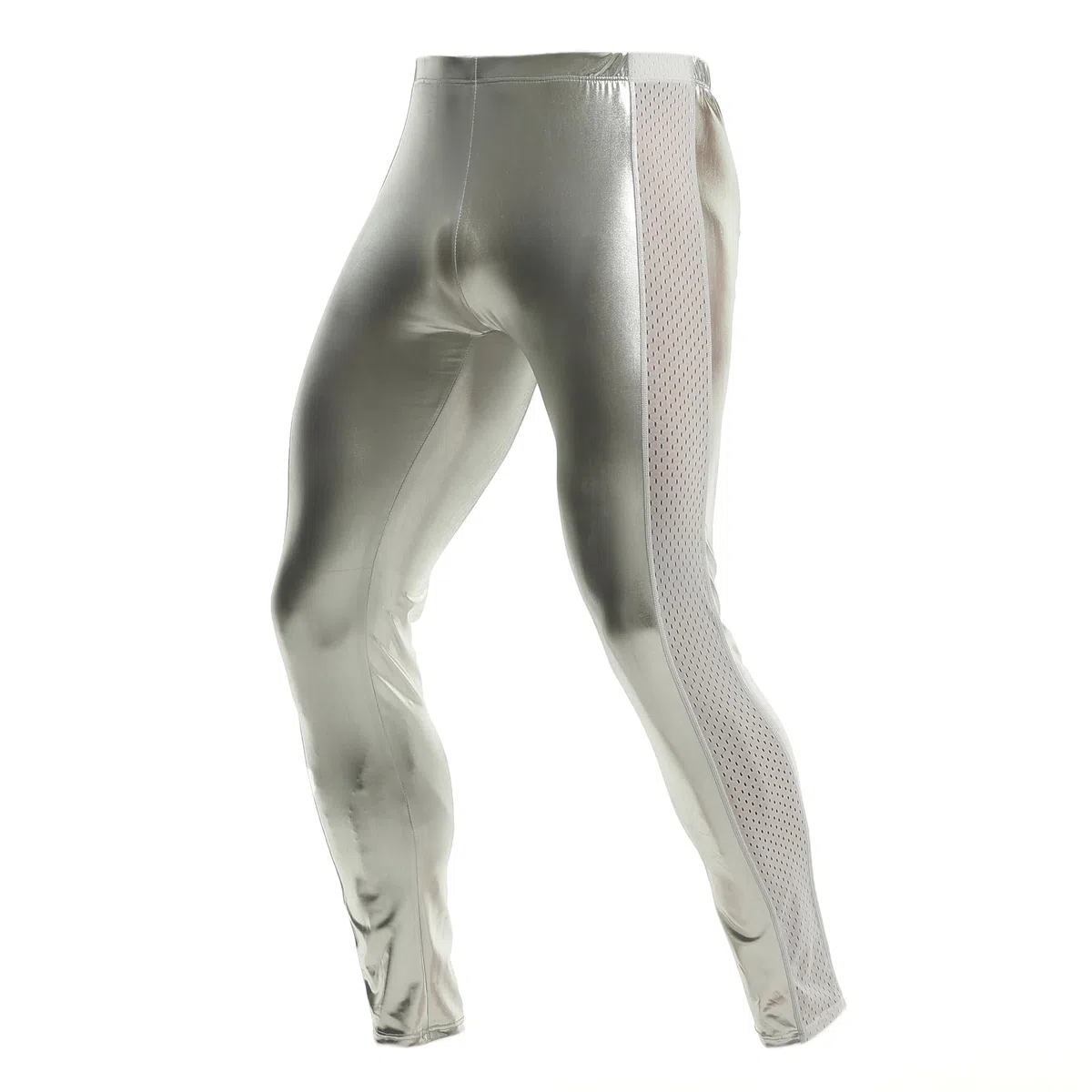 YUFEIDA Leggings da uomo metallizzati riflettenti pantaloni lunghi slim fit stage dance discoteca attivo casual sport leggings